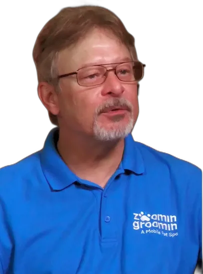 Tim Fitzgerald, a Zoomin Groomin mobile pet grooming franchise owner